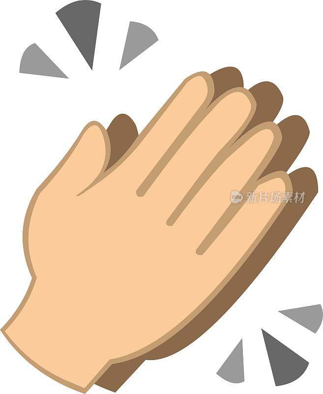 Vector illustration of clapping hands emoticon